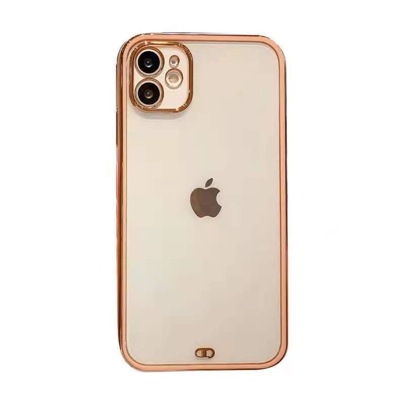 スマホケース スマホカバー クリア 透明 ゴールドリム 金縁 iPhone 6