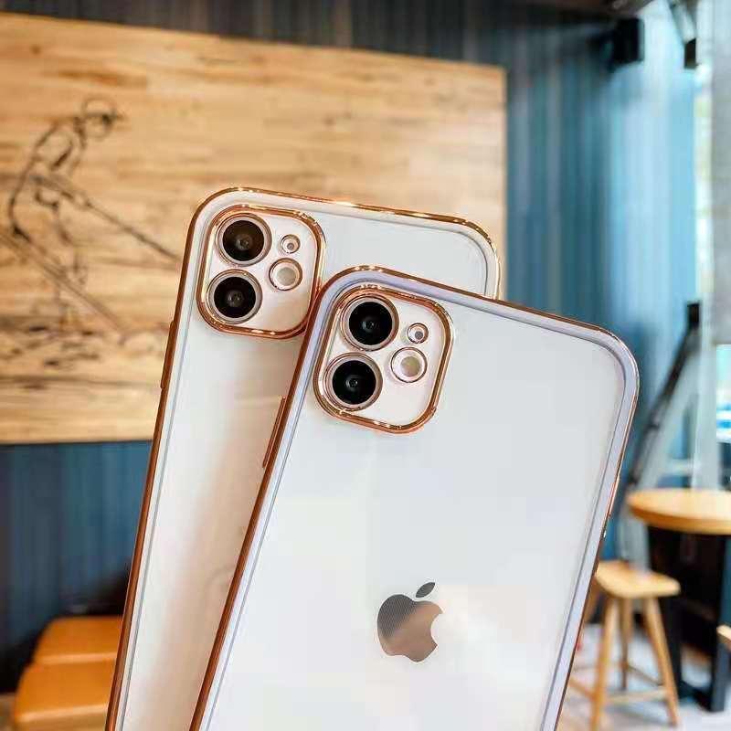 スマホケース スマホカバー クリア 透明 ゴールドリム 金縁 iPhone 6