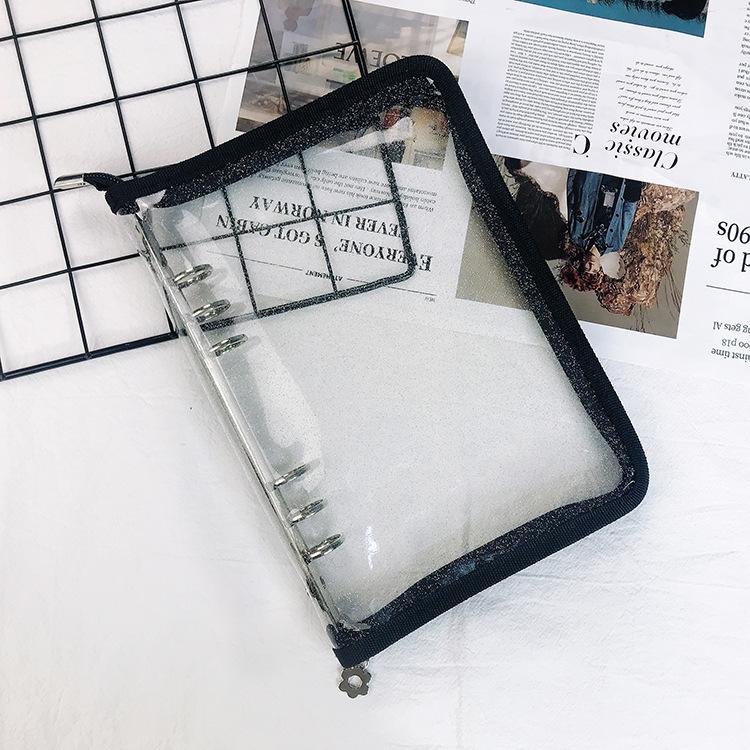 バインダー クリアラメ A5 6穴 ファスナー付き ファイル 保管 収納