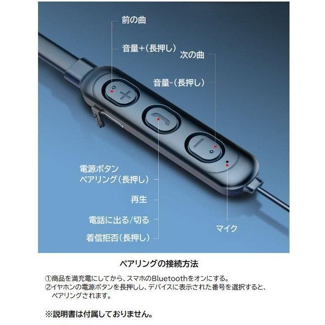 ワイヤレスイヤホン ネックバンド型 Bluetooth 5.0 左右一体型 ワイヤレスイヤホン ネックバンド型 Bluetooth 5.0 左右一体型