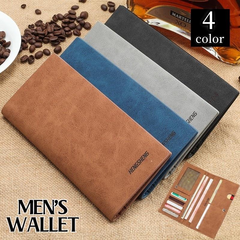 長財布 二つ折り メンズ 折りたたみ財布 紳士 男性 レザー調 英字 ロゴ スナップボタン 薄手 カード収納 無地 シンプル おしゃれ 小銭入れ かっ Zak Kawaemon 通販 Yahoo ショッピング