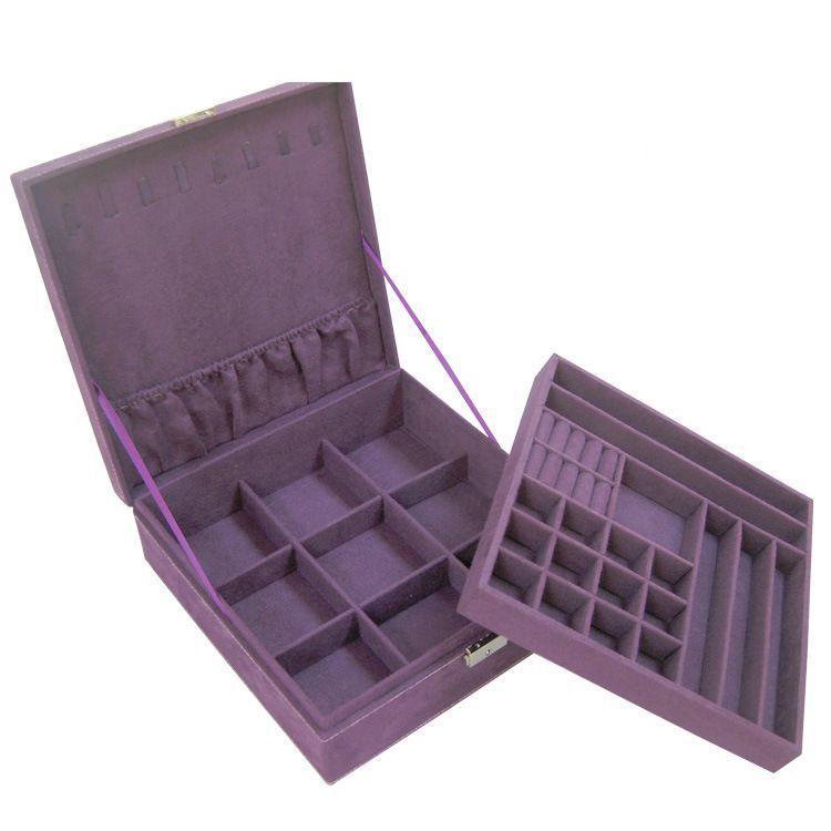 アクセサリーケース ジュエリーボックス 宝石箱 小物入れ 2段 カギ付き