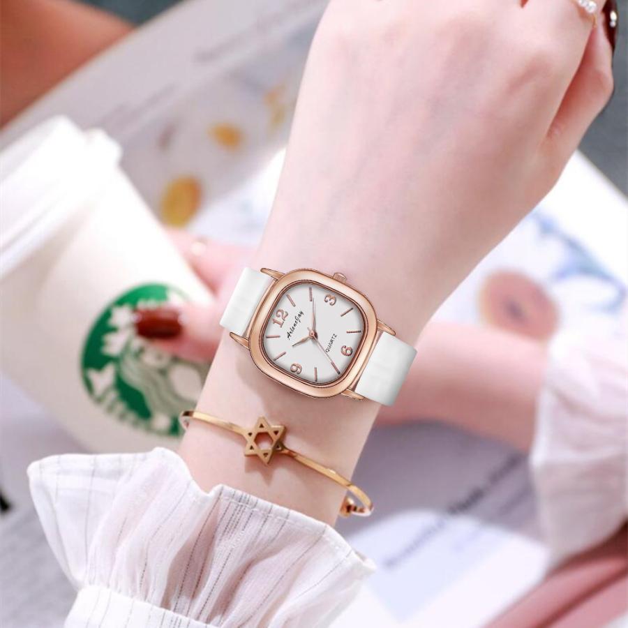 腕時計 レディース リストウォッチ PU スクエア 四角 クロコ調