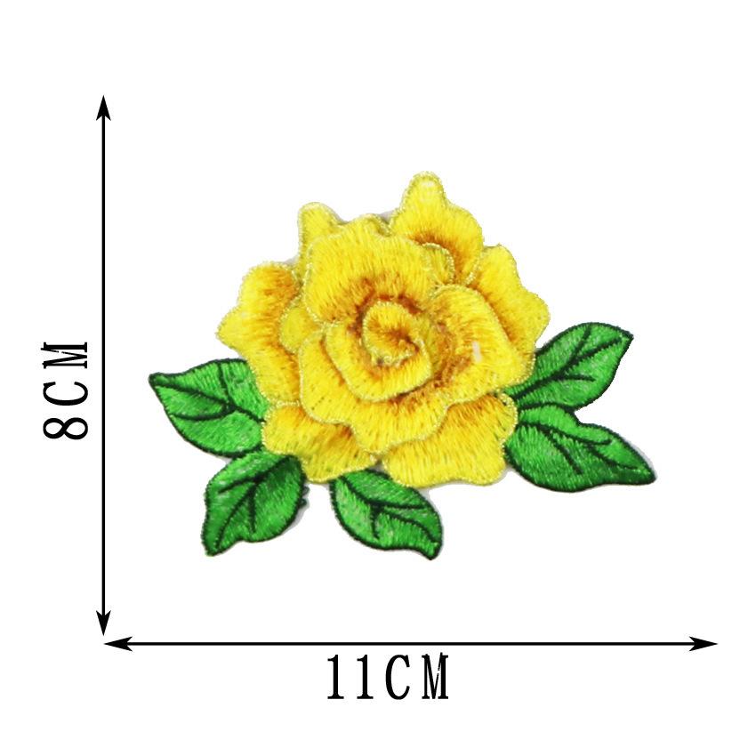 ワッペン 5個セット 薔薇 ローズ 花 フラワー 手芸 クラフト DIY 