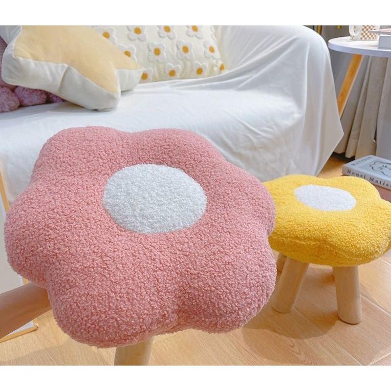 手づくり新品❤単品 明るくて可愛いい花柄スツール❤全国送料込 230lab スツール 花形 ロースツール H20cm ミニチェア 洗えるカバー 取り外し