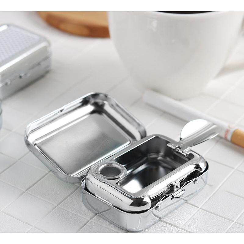 携帯灰皿 タバコ置き 喫煙グッズ ワンタッチ開閉 コンパクト