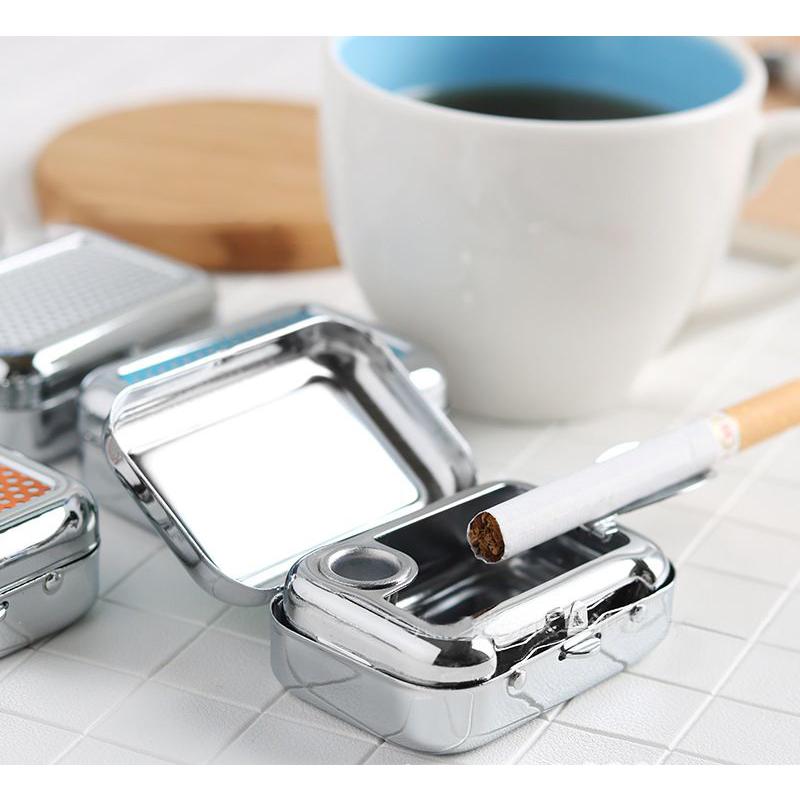 携帯灰皿 タバコ置き 喫煙グッズ ワンタッチ開閉 コンパクト