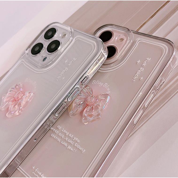 iPhoneケース iPhoneカバー スマホケース クリア 透明 リボン ソフト