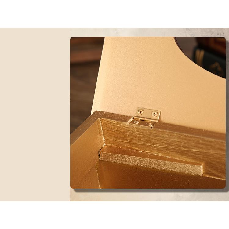 ティッシュケース ティッシュボックス 本型デザイン レトロ 木製