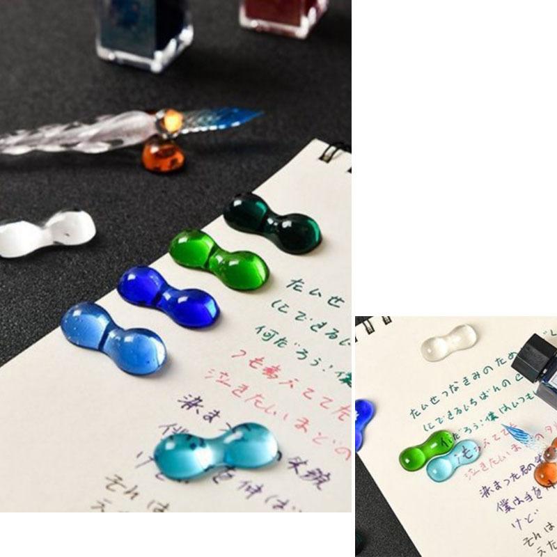 ペン置き ペンホルダー 同色2個セット ガラスペン 万年筆 ペンレスト