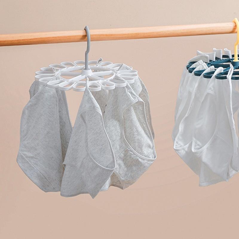 物干しハンガー ソックスハンガー 靴下干し 360度 20クリップ 回転 洗濯用品 収納ハンガー 室内干し ラウンド 差し込み かわいい