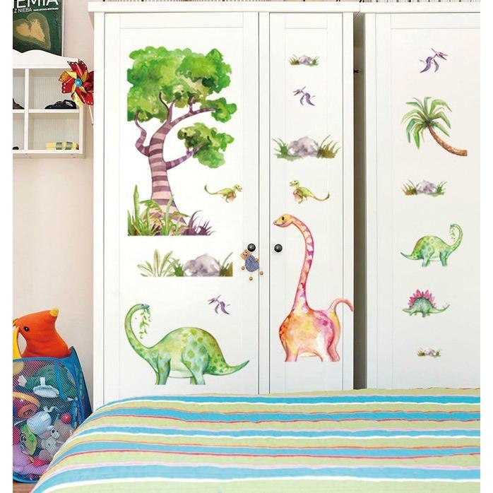 ウォールステッカー ウォールシール 壁紙ステッカー 壁紙シール 絵画風 手書き風 Pvc 恐竜 木 葉っぱ かわいい カラフル 鮮やか おしゃれ イン Zak Kawaemon 通販 Yahoo ショッピング