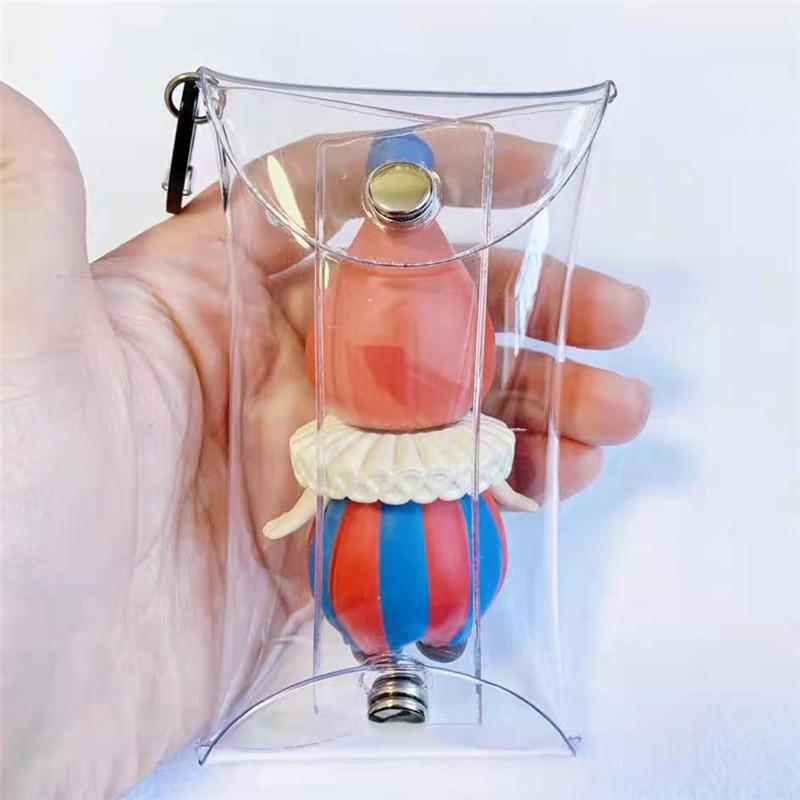 クリアマルチケース ミニポーチ 小物入れ カラビナ付き 透明 キー