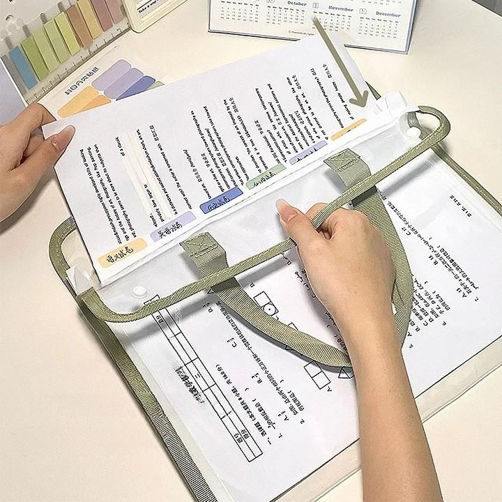 ドキュメントファイル じゃばら式 持ち手付き 13ポケット 付箋付き A4