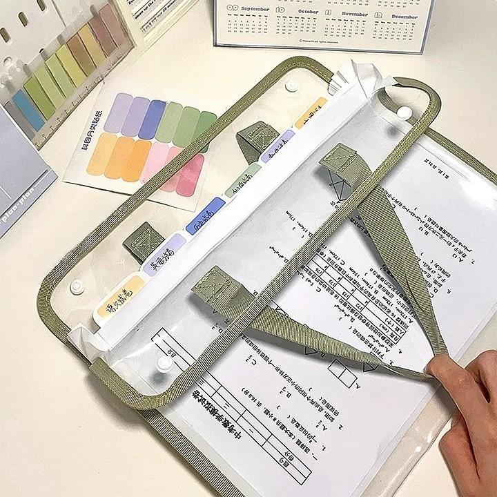 ドキュメントファイル じゃばら式 持ち手付き 13ポケット 付箋付き A4