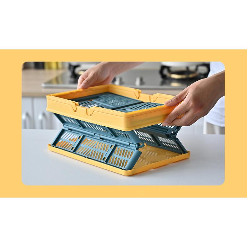 コンテナボックス 持ち手付き 折りたたみ式 カゴ バスケット 買い物