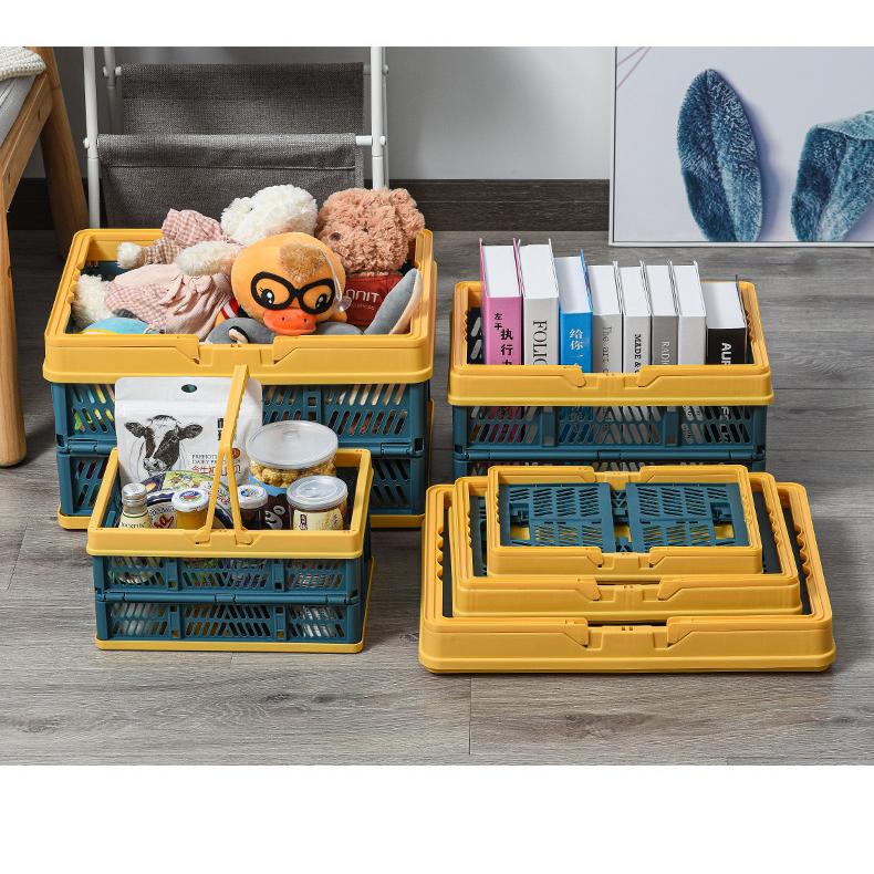 コンテナボックス 持ち手付き 折りたたみ式 カゴ バスケット