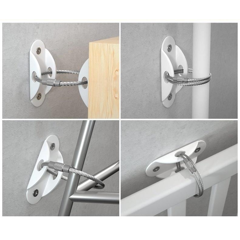 耐震金具 転倒防止金具 家具固定 地震対策 転倒防止 ワイヤー ロック 転倒防止家具ブラケット ワイヤー式 耐震金具 160kg耐荷重 防災