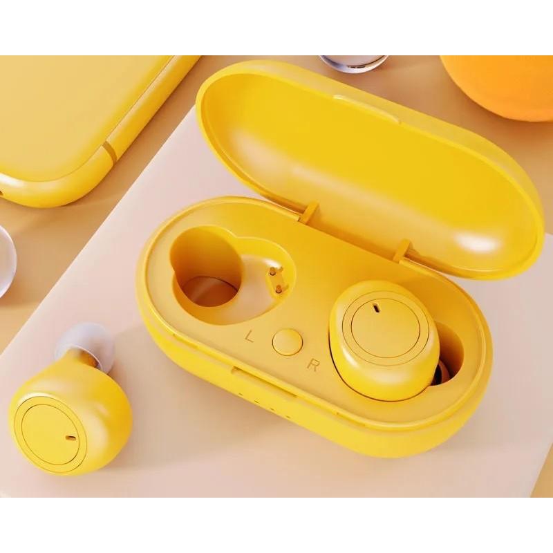 イエロー ワイヤレスイヤホン 充電ケース付き 000000010498_Jfv6X9o.jpg
