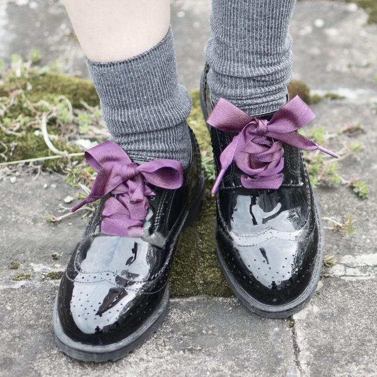 シューレース りぼん靴紐 靴ひも 靴紐 リボン靴紐 110cm