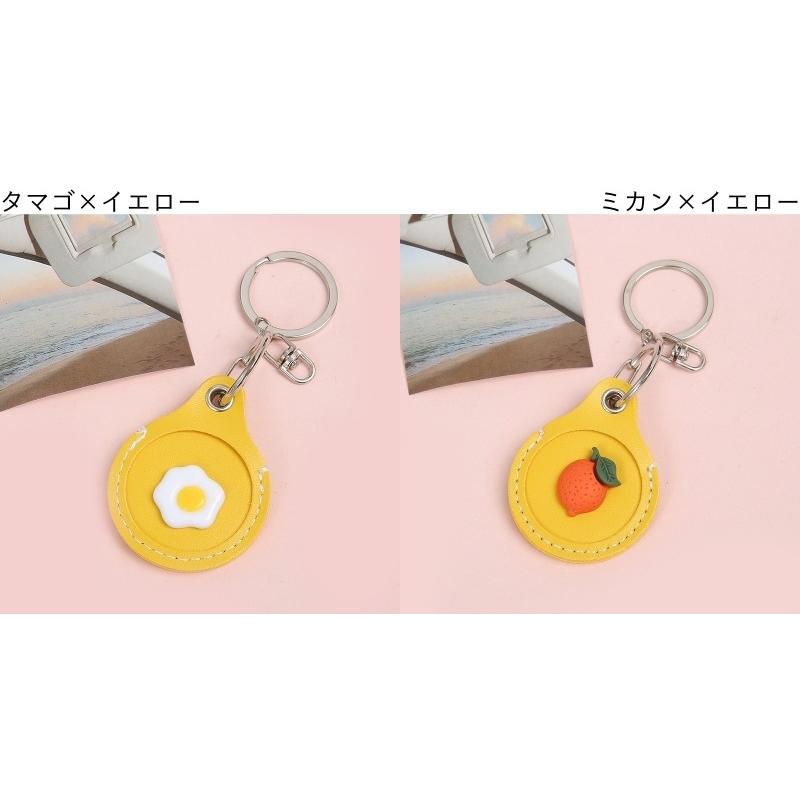 AirTag保護ケース AirTagカバー リング付き キーホルダー レザー調 