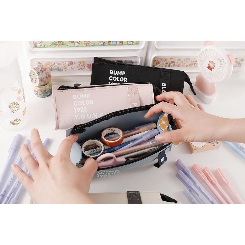 ペンケース ペンポーチ 筆箱 大きく開く 文房具 コンパクト 軽量