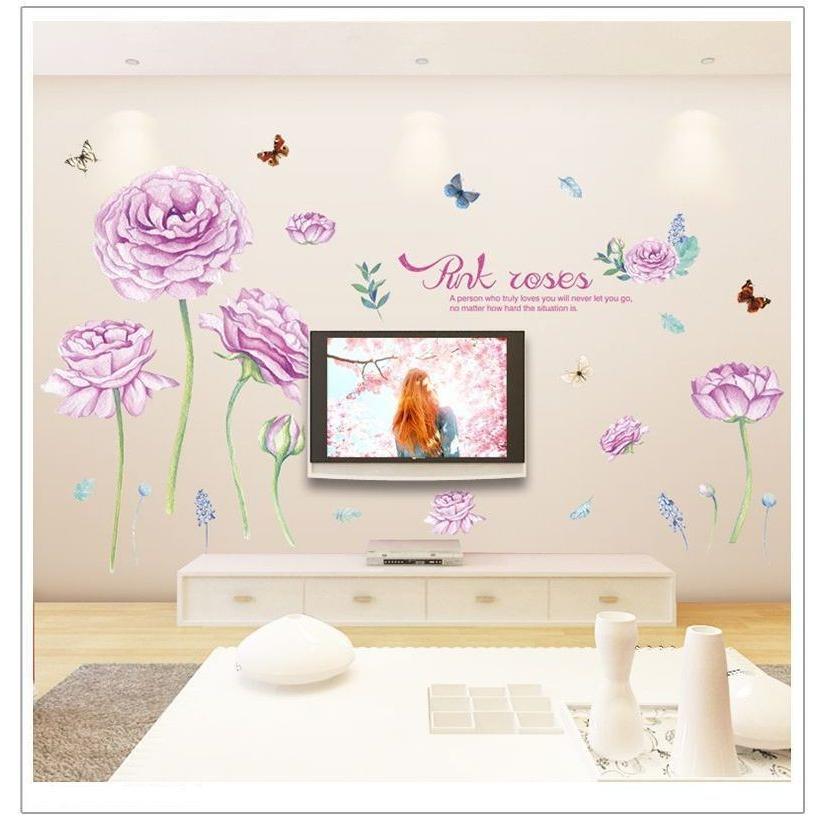 ウォールステッカー 壁紙シール ウォールシール 花 フラワー 蝶 イラスト 可愛い かわいい おしゃれ 壁シール 壁面装飾 壁装飾 室内装飾 ルームデ Zak Kawaemon 通販 Yahoo ショッピング