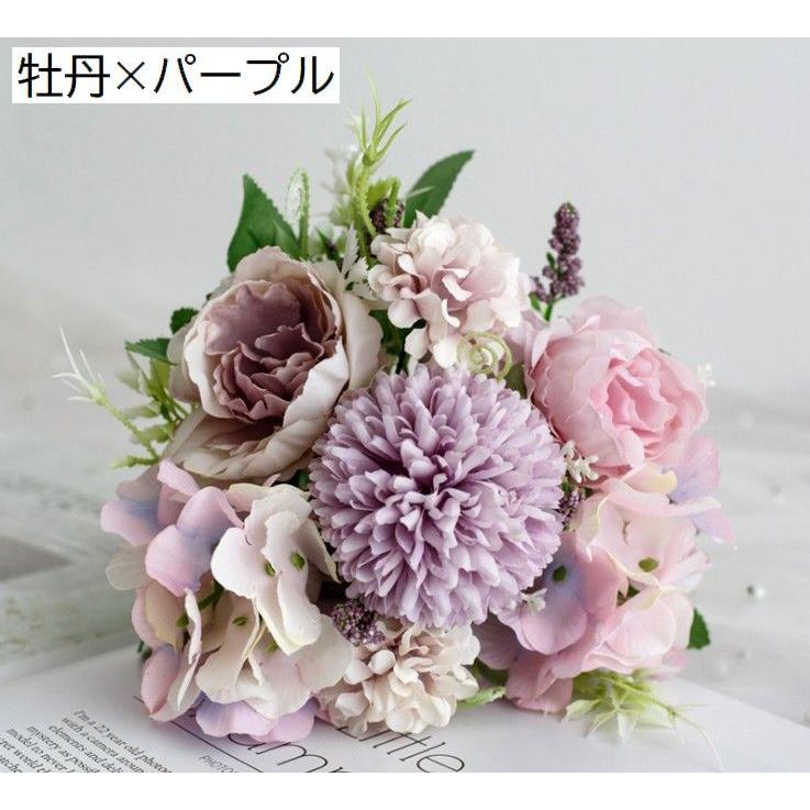花　アートフラワー　ブーケ　ボタン　牡丹　蕾　ツボミ　プレゼント　立体 造花 ブーケ 花束 フラワーアレンジメント フェイクフラワー バラ 蕾