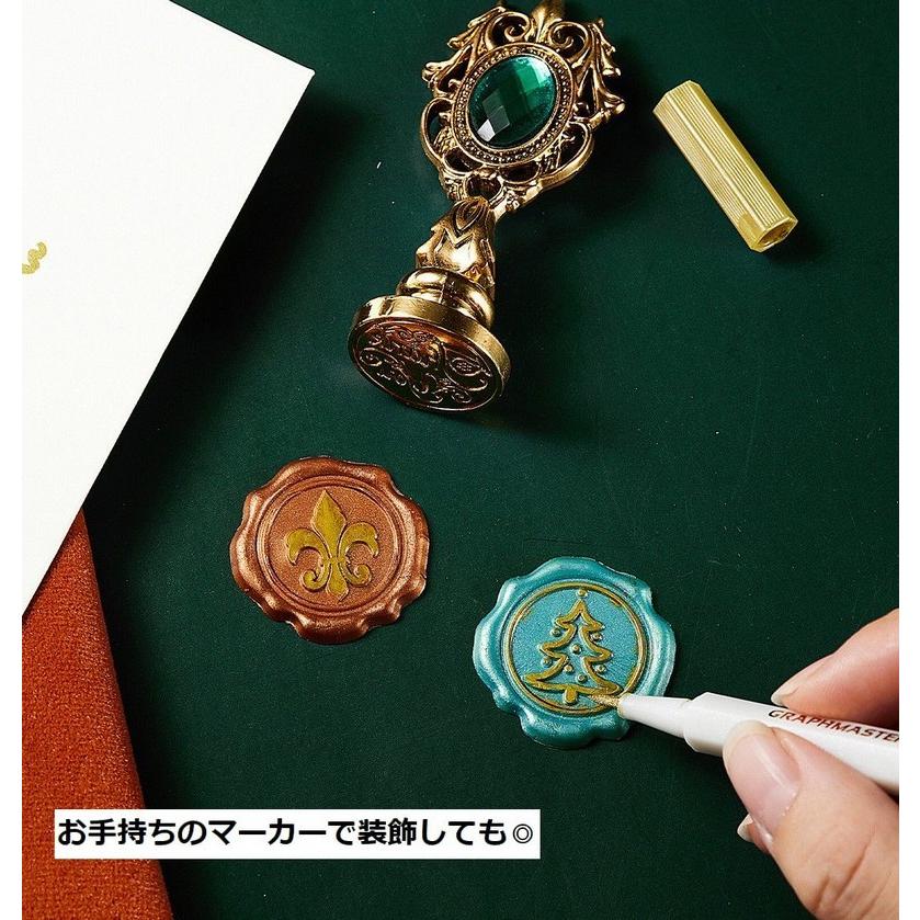 アンティーク　封蝋スタンプ　装飾品 シーリングスタンプセット シーリングワックス ハンドル 封蝋 DIY