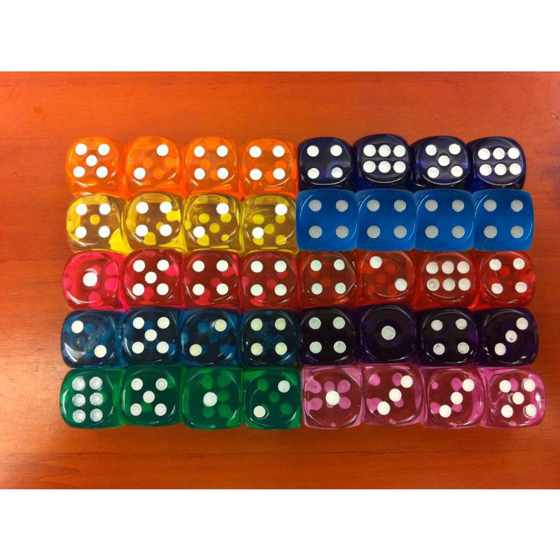 サイコロ ダイス さいころ 6面 ドットダイス クリア 半透明