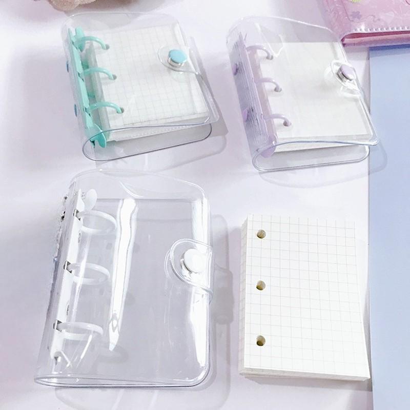 システム手帳 ミニバインダー メモ帳 文房具 3穴 収納袋 方眼 無地