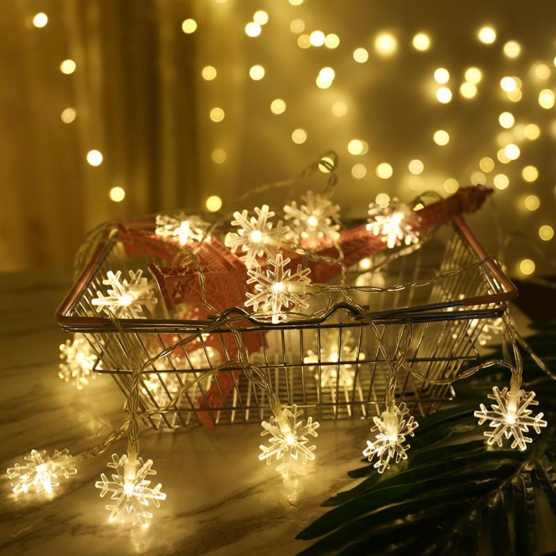 女性に人気！ イルミネーションライト LEDライト 電池式 USB式 雪の結晶 スノーフレーク ハロウィン クリスマス ガーランドライト 1.5m  10球 装飾 飾