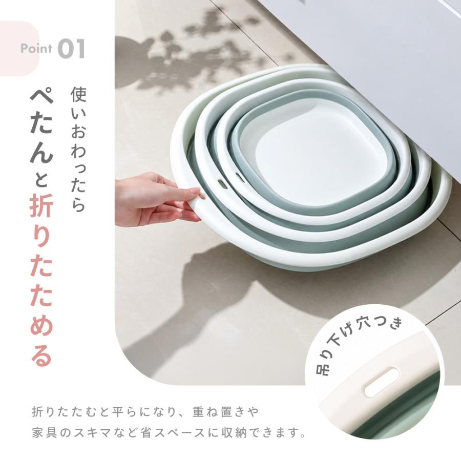 折りたたみ洗面器 たらい 洗い桶 湯桶 たためる 省スペース 壁掛け