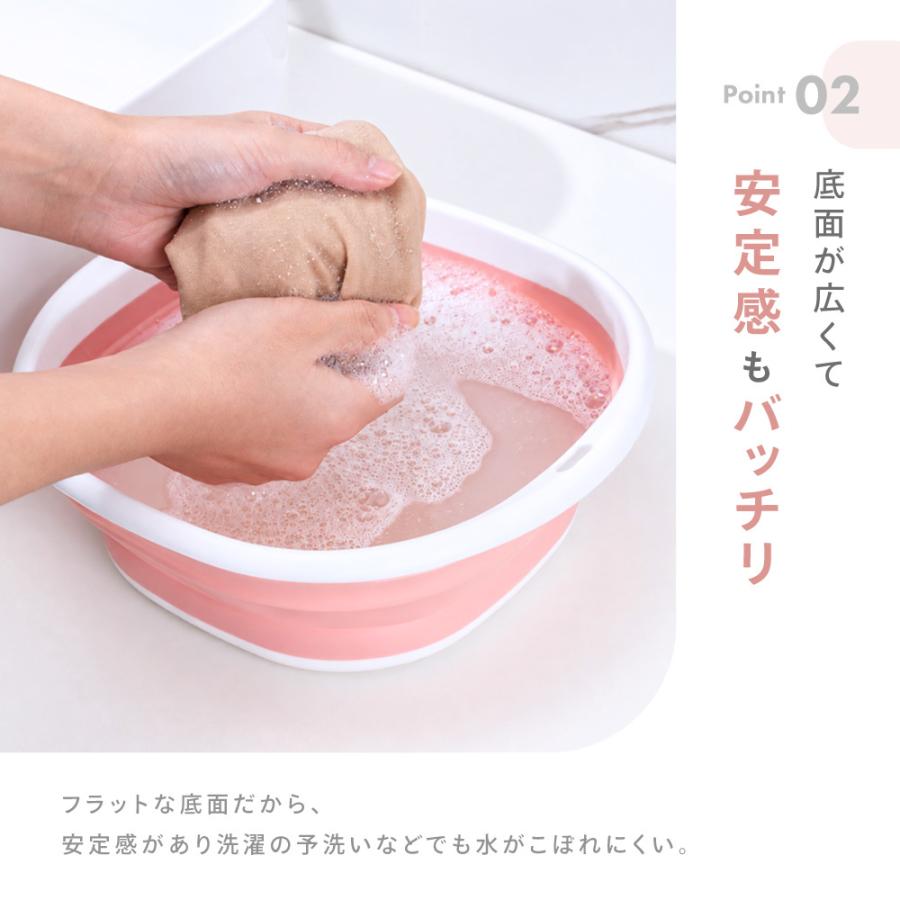 折りたたみ洗面器 たらい 洗い桶 湯桶 たためる 省スペース 壁掛け