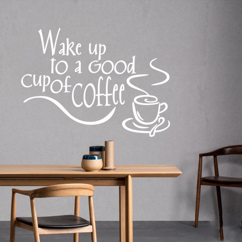 ウォールステッカー シール式 壁紙シール モノトーン モノクロ コーヒー 珈琲 英字 アルファベット 文字 英文 窓 ガラス 壁シール おしゃれ 飾り Zak Kawaemon 通販 Yahoo ショッピング