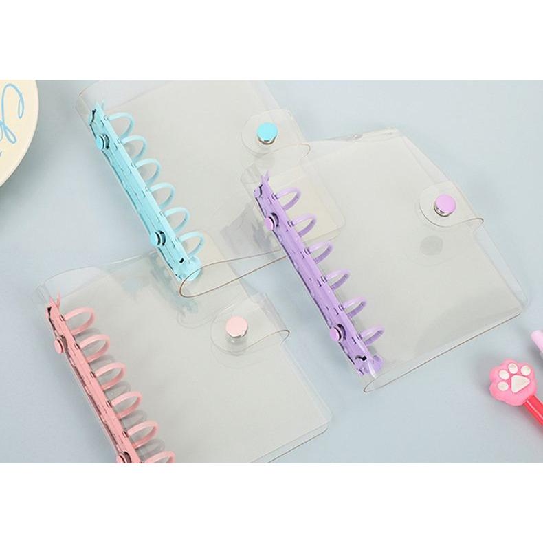 システム手帳 バインダー 文房具 A7 ミニ ポケットサイズ 6穴 透明