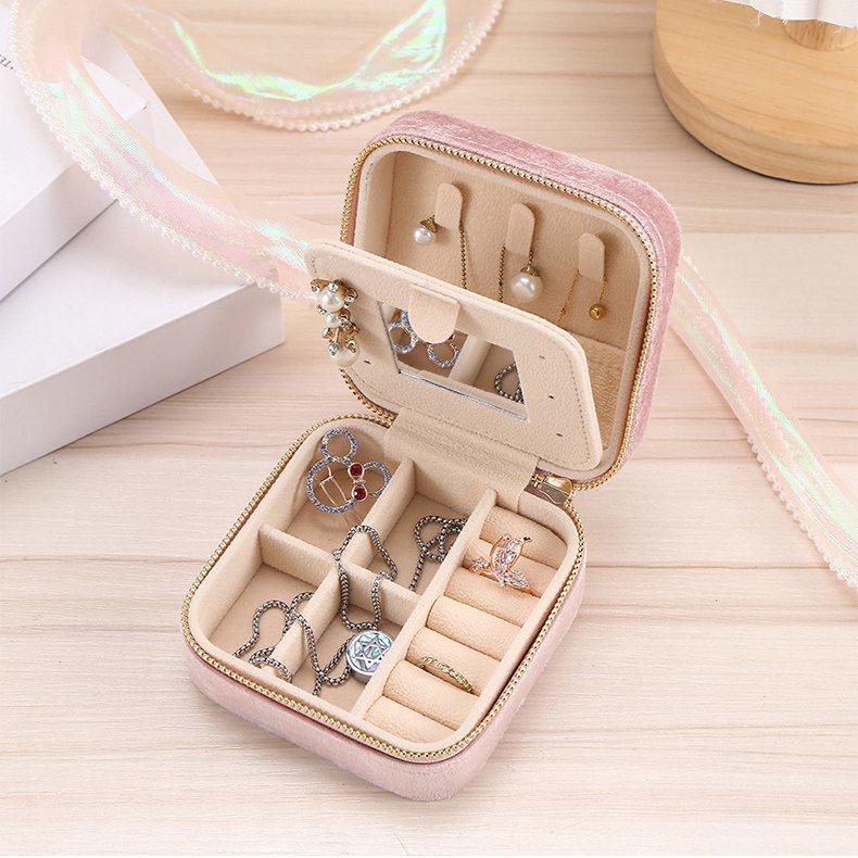 アクセサリーケース ジュエリーボックス ミラー付き 小物入れ スクエア