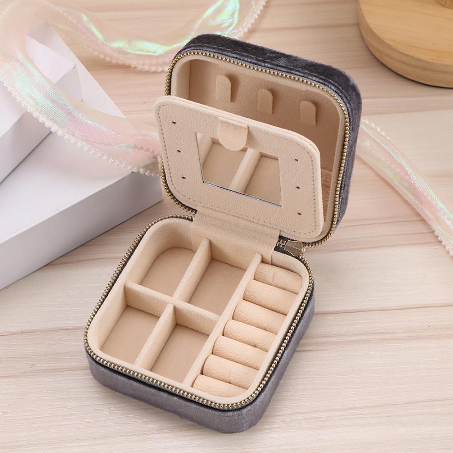 アクセサリーケース ジュエリーボックス ミラー付き 小物入れ スクエア