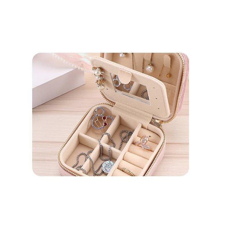 アクセサリーケース ジュエリーボックス ミラー付き 小物入れ スクエア