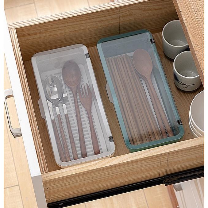 カトラリーケース 整理ボックス 収納ボックス 蓋付き 水切り板付き