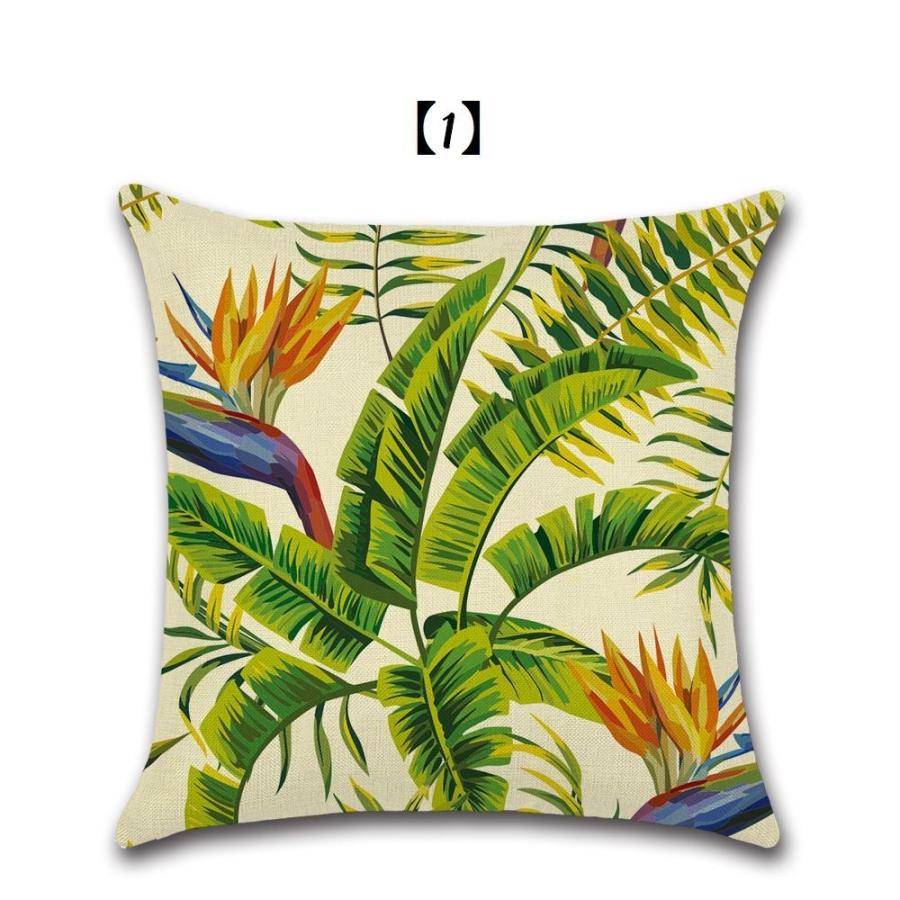 税込 クッションカバー クッション用カバー 45 45cm カバーのみ リーフ トロピカル 南国風 スクエア型 四角形 正方形 熱帯植物 葉っぱ 花 フラワ Aynaelda Com