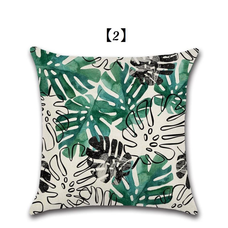 税込 クッションカバー クッション用カバー 45 45cm カバーのみ リーフ トロピカル 南国風 スクエア型 四角形 正方形 熱帯植物 葉っぱ 花 フラワ Aynaelda Com