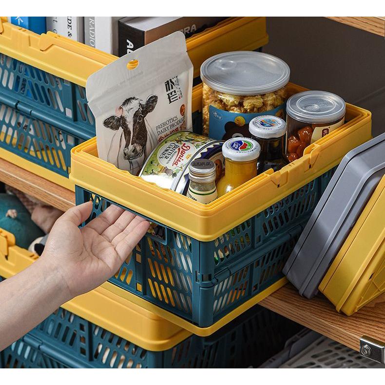 コンテナボックス 持ち手付き 小さめ 折りたたみ式 かご バスケット