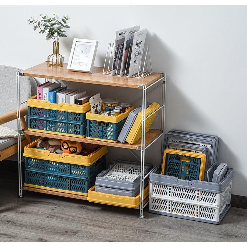 コンテナボックス 持ち手付き 小さめ 折りたたみ式 かご バスケット