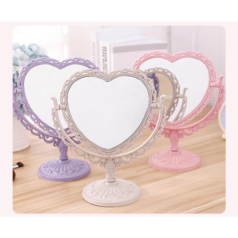 卓上ミラー スタンドミラー 鏡 両面 メイクミラー 360度調整可能 北欧