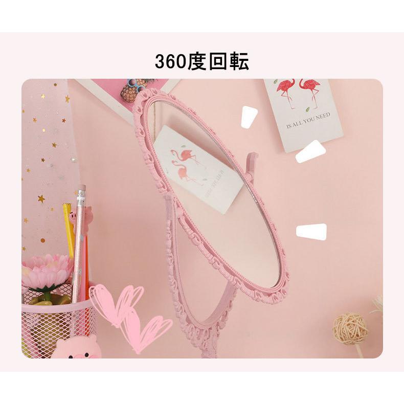 卓上ミラー スタンドミラー 鏡 両面 メイクミラー 360度調整可能 北欧