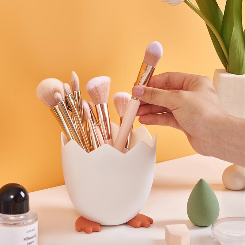 メイクブラシスタンド 卵型 たまご タマゴ 化粧筆立て メイクボックス