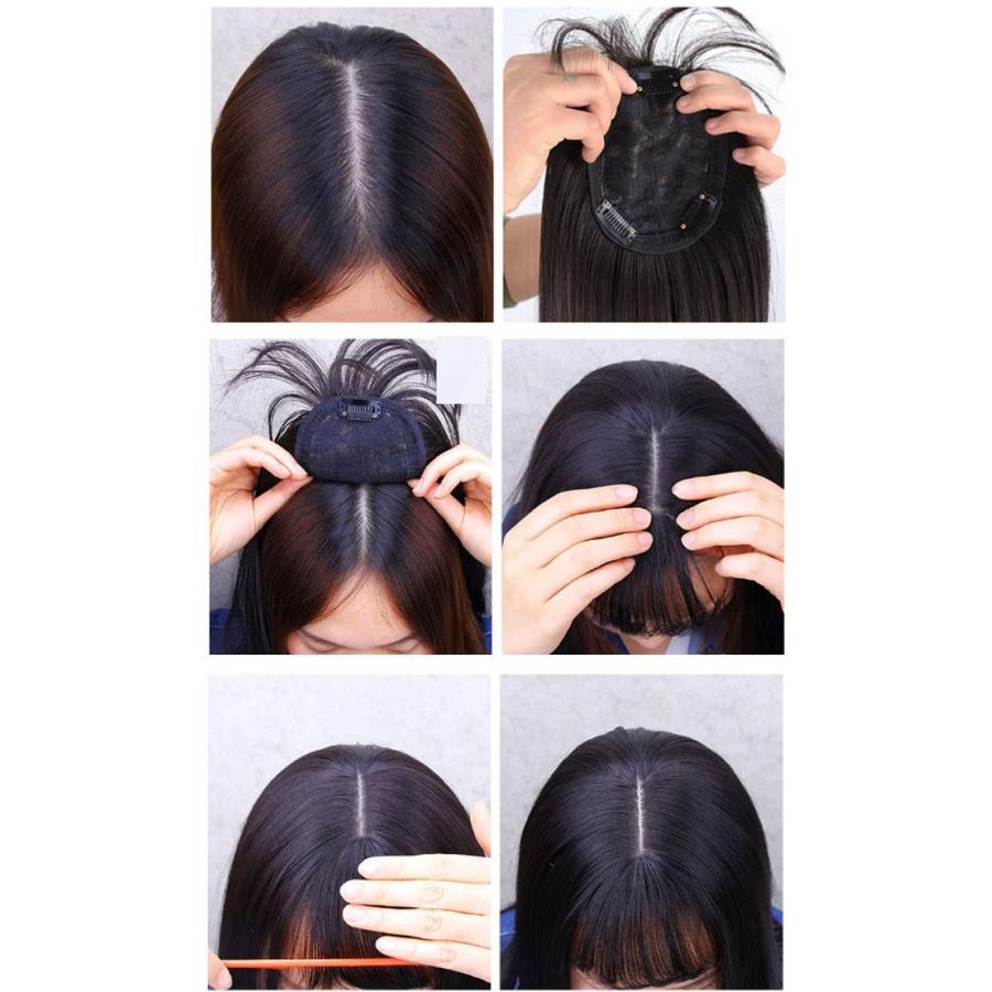 ポイントウィッグ 部分ウィッグ ヘアピース かつら 頭頂部 つむじ 前髪