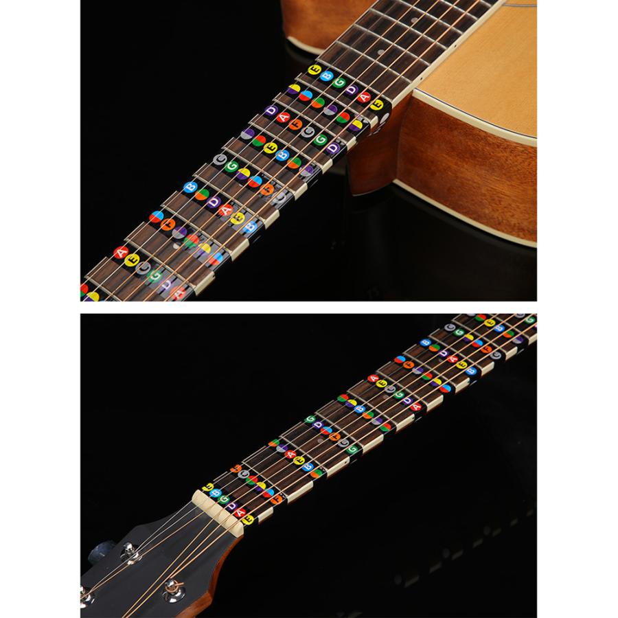 フレットシール ギター エレキ アコギ ステッカー 指番 初心者 入門