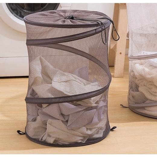 ランドリーバスケット 折りたたみ 丸型 ドローコード 洗濯物 カゴ